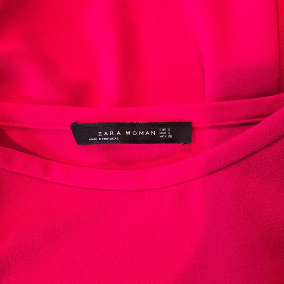 ZARA Pink  Bell Sleeve Pink Top S - Picture 5 of 6